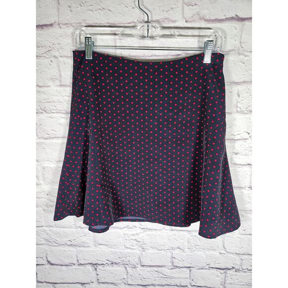 The Limited Womens Skirt Navy Blue Red Dot Mini A-Line Skirt Size Small Lined - Picture 2 of 7